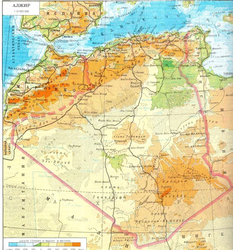 Карта Алжира